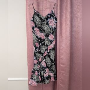 Dress U By Sharon Floral Black Pink Maxi Dress Ruffles